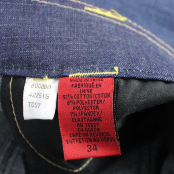 Marithe Francois Girbaud Yellow Logo Blue Denim  Bermuda Short, Size 34/… - Picture 11 of 12